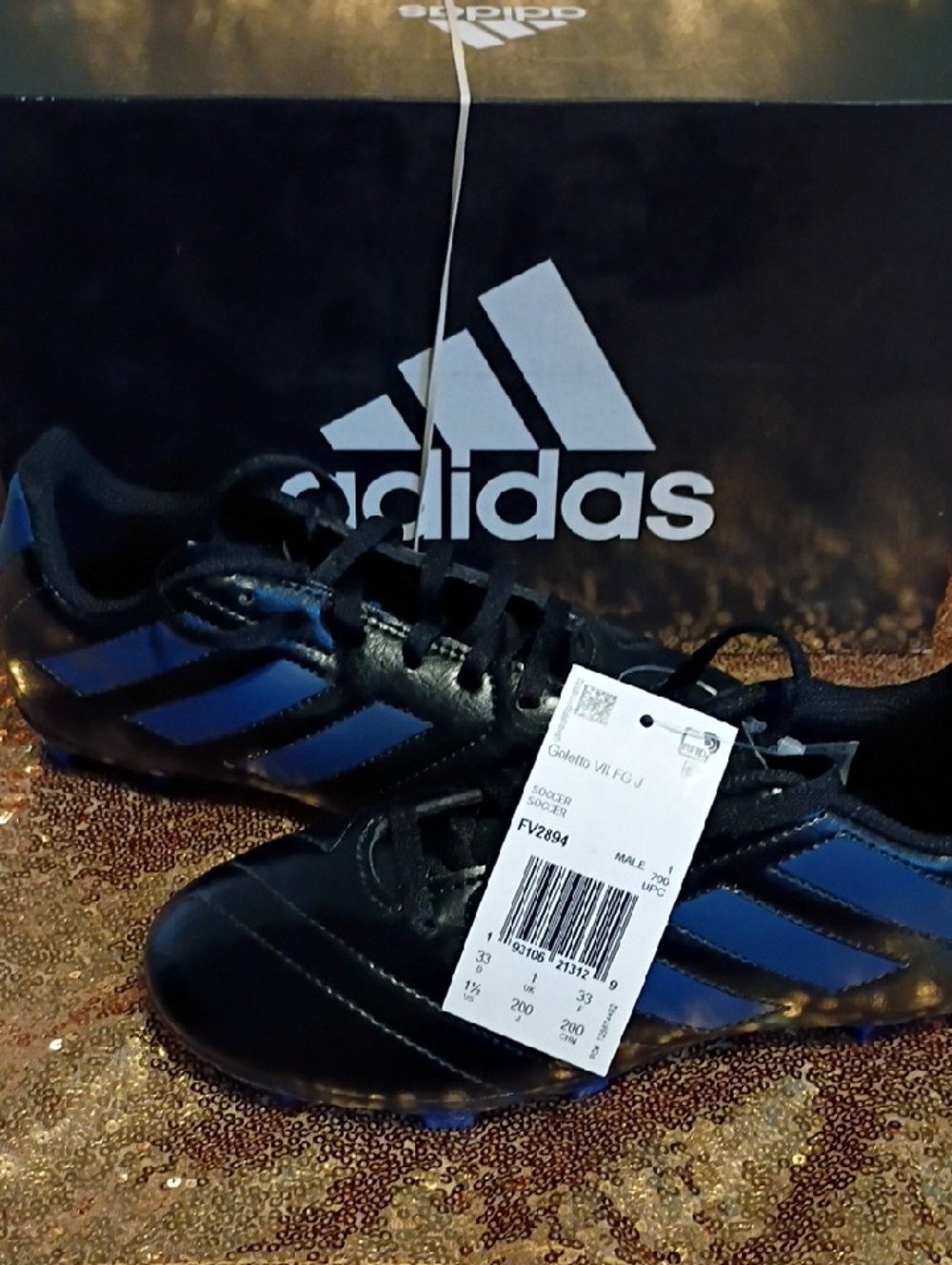 adidas Black and Blue Soccer Cleats - Low Cut
